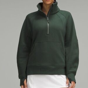 NWT Lululemon Scuba Oversized Funnel-Neck Half Zip Long. Legacy Green. Size XS/S